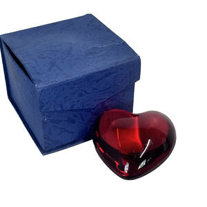 Baccarat Amor Rouge Ruby Red Heart Paperweight Signed (#37)